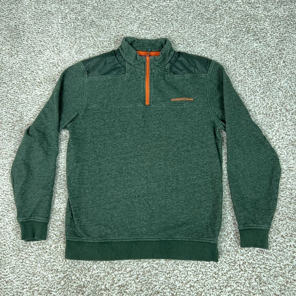 Vineyard Vines Pullover Mens Medium Green 1/4 Zip Long Sleeve Casual Logo Top